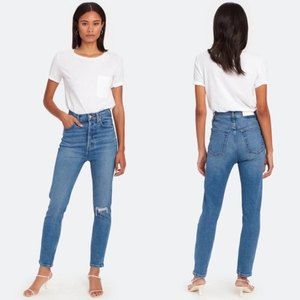 Re Done 90s Ultra High Rise Ankle Crop Jeans Women's 32 Medium Wash NWT
